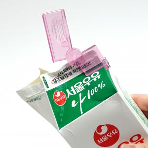 일본 중앙제작소 우유팩 밀봉 클립 (2p) 우유 밀폐 집게 아이디어상품