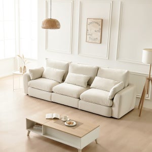 [슈퍼적립]동서가구 헤이스 구스 워셔블 풀커버 아쿠아텍스 패브릭 모듈형 4인 소파 DF924523