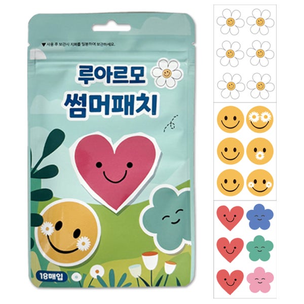 루아르모 썸머패치 향패치 야외활동 스티커 18매입
