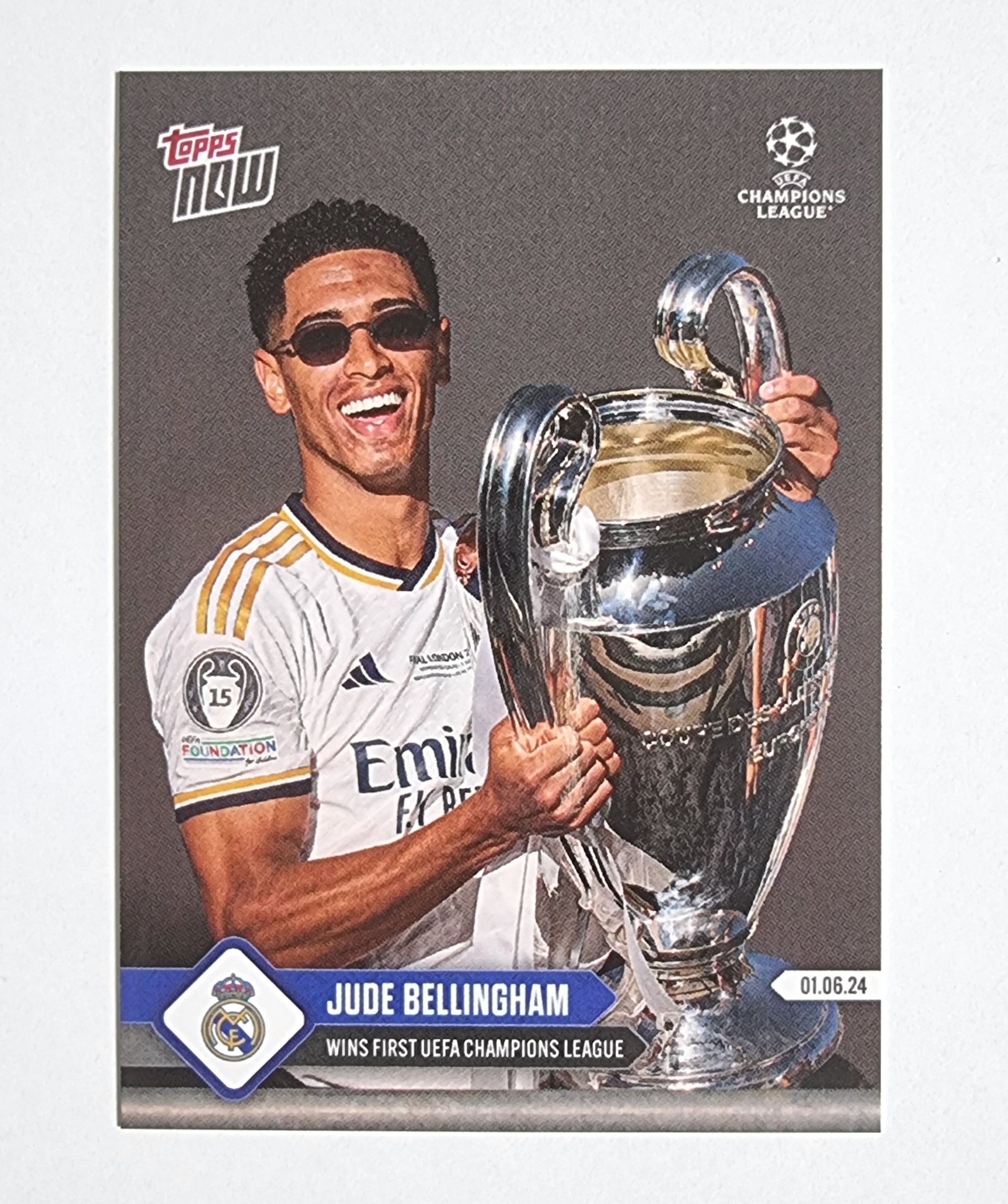 주드 벨링엄 챔스 첫 우승 기념 카드 2023-24 Topps Now Jude Bellingham Wins First Champions League No-139 탑스나우 축구카드
