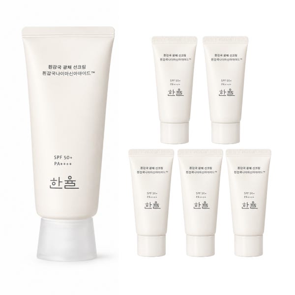 (당일출고)한율 흰감국 광채 선크림 70ml 1개 + 15ml 5개