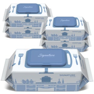 [전성분1등급 살균행주] 네츄럴오가닉 시그니처 세균닦는 두꺼운 행주물티슈 70매 [5팩]