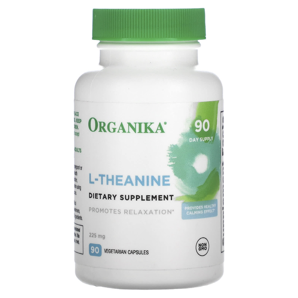 <b>Organika</b>, l-테아닌, 225mg, 베지 캡슐 90정