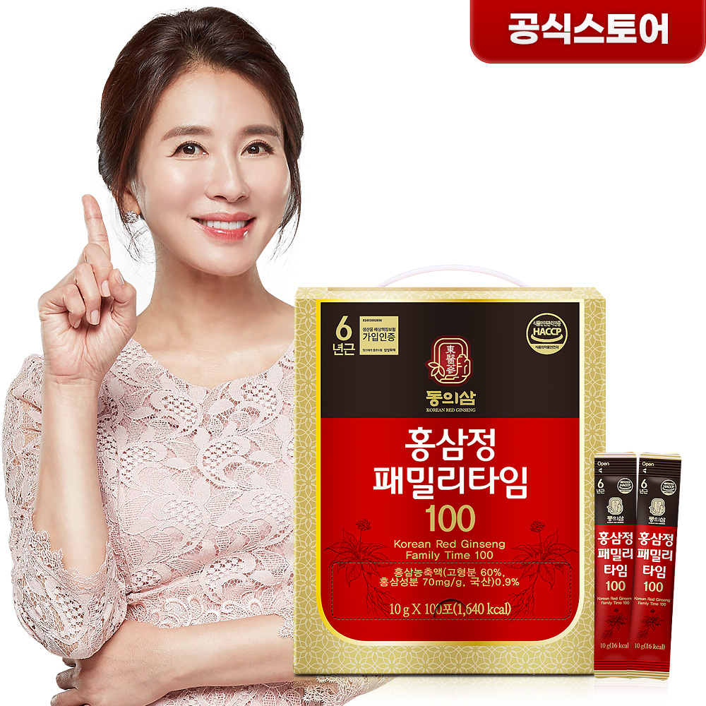 동의삼 <b>홍삼</b>정 패밀리타임100 10g x 100포