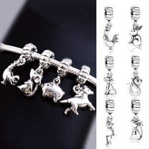 판도라호환 동물 12지신 띠참 생일 실버 댕글 베리스톤 참 12종 ( 판도라팔찌 판도라목걸이 호환 판도라호환참 쥐 호랑이 토끼 원숭이 닭 돼지 )