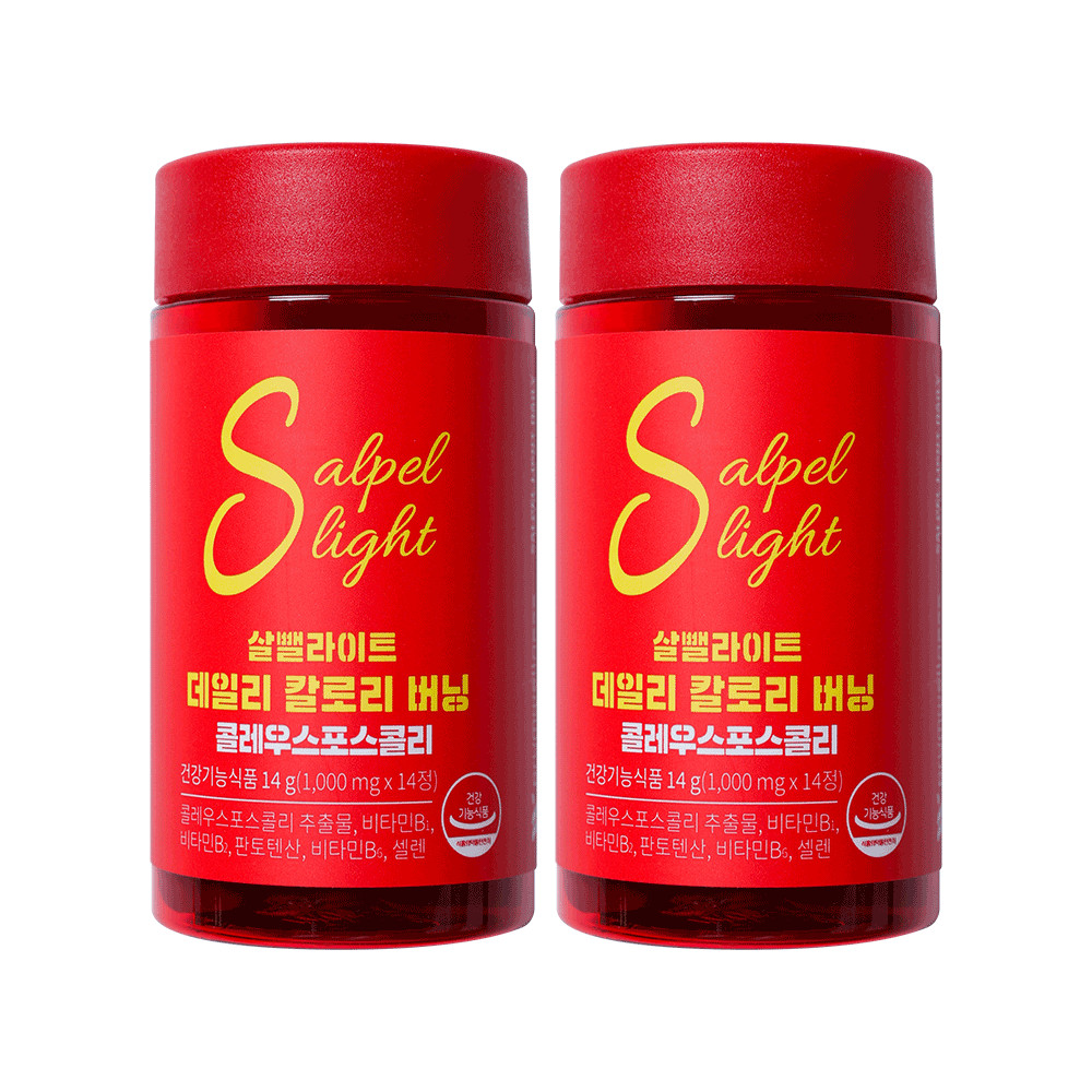 <b>푸름웰니스</b> 살뺄라이트 데일리 칼로리 버닝 다이어트 보조제 콜레우스포스콜리 14정 2병