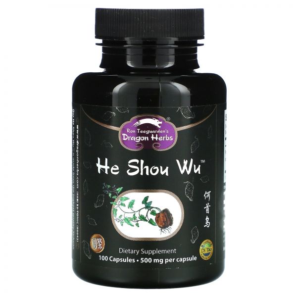<b>Dragon</b> Herbs <b>드래곤 허브</b> He Shou Wu 500 mg 100 Capsules