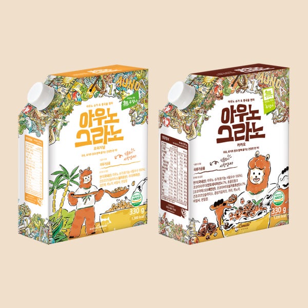 [1+1] 아우노 첨가물 없는 그래놀라 시리얼 그라노 아기과자 식단 350g
