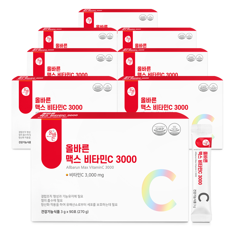올<b>바른</b> 맥스 비타민C 3000 90포, 8개