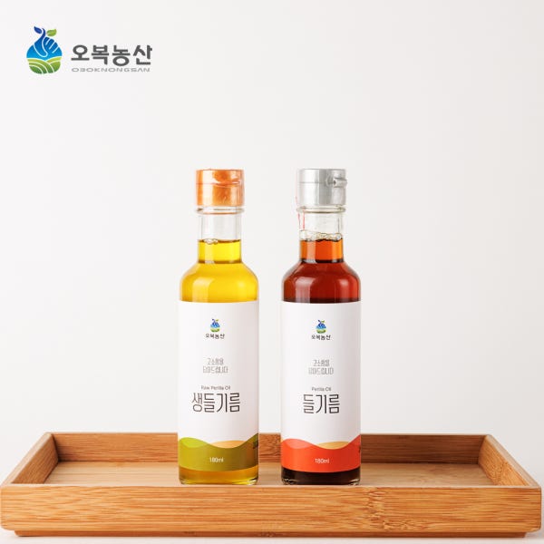 [당일착유] 고창 오복농산 냉압착 국산 참기름 들기름 생들기름 180ml (신선도 보장)