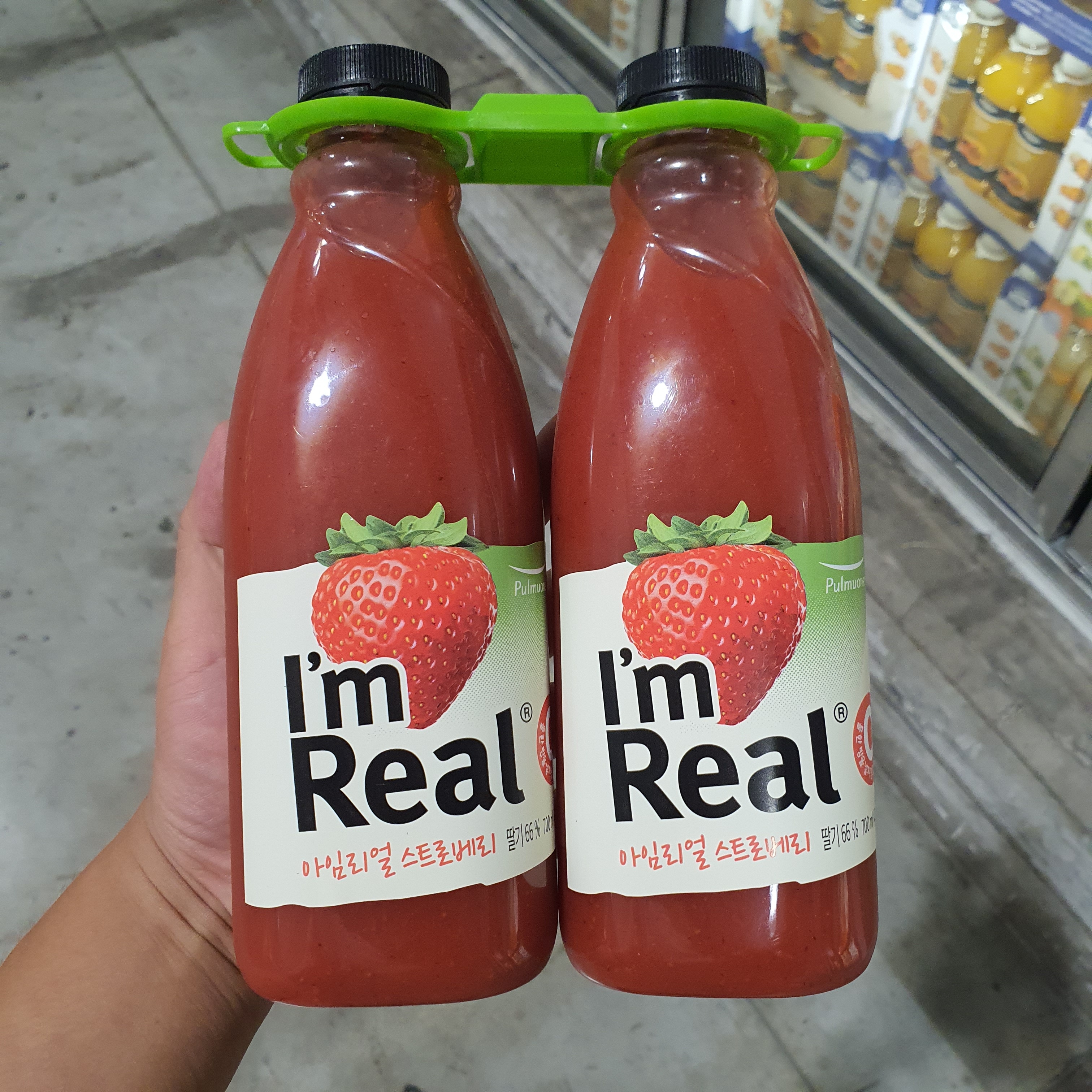 코스트코 아임리얼 딸기 주스 700ml x 2개 생 과일 간식 음료 여름 홈 카페 아이