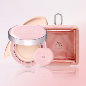 3CE 핏팅 메쉬 쿠션 (본품11g+리필11g) (+스퀘어 키링 파우치 + 핏팅 메쉬 쿠션 퍼프)
