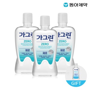가그린 제로 가글 구강청결제 820ml x 3개 + 랜덤 100ml 1개 에탄올 무첨가