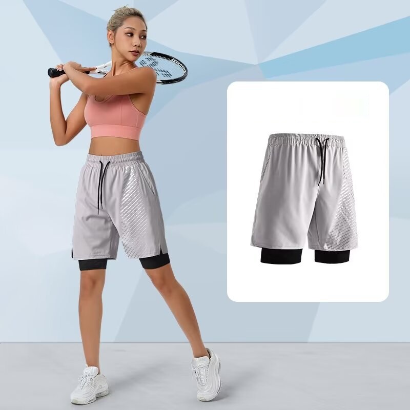 투인원쇼츠 스포츠 반바지 여성 5부 사이즈 러닝 반바지