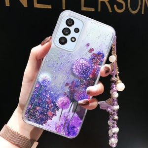 갤럭시 움직이는 A53 A52 A72 모래 실리콘 범퍼 핑크 낙엽 진주 꽃 폰케이스