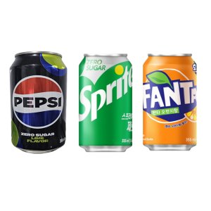 탄산3종 펩시제로라임 스프라이트제로 환타오렌지 355ml 4개씩 12캔세트