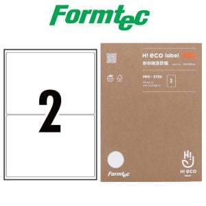 폼텍 하이에코 HEQ-3120 물류관리용 2칸 20매 재생지 라벨 레이저 잉크젯