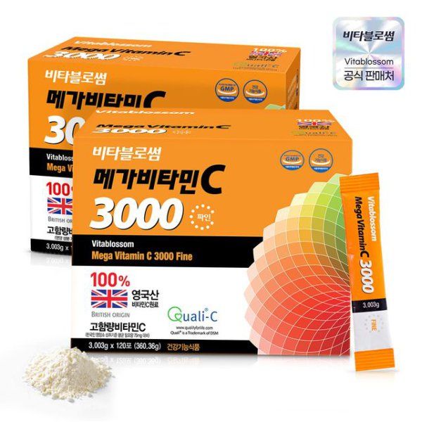 [<b>초당약품</b>] 비타블로썸 메가비타민C 3000 파인 120포 X 2개