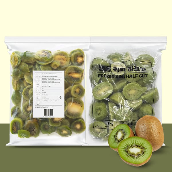 새콤달콤 무첨가 100% 냉동키위 1kg 슬라이스 하프컷