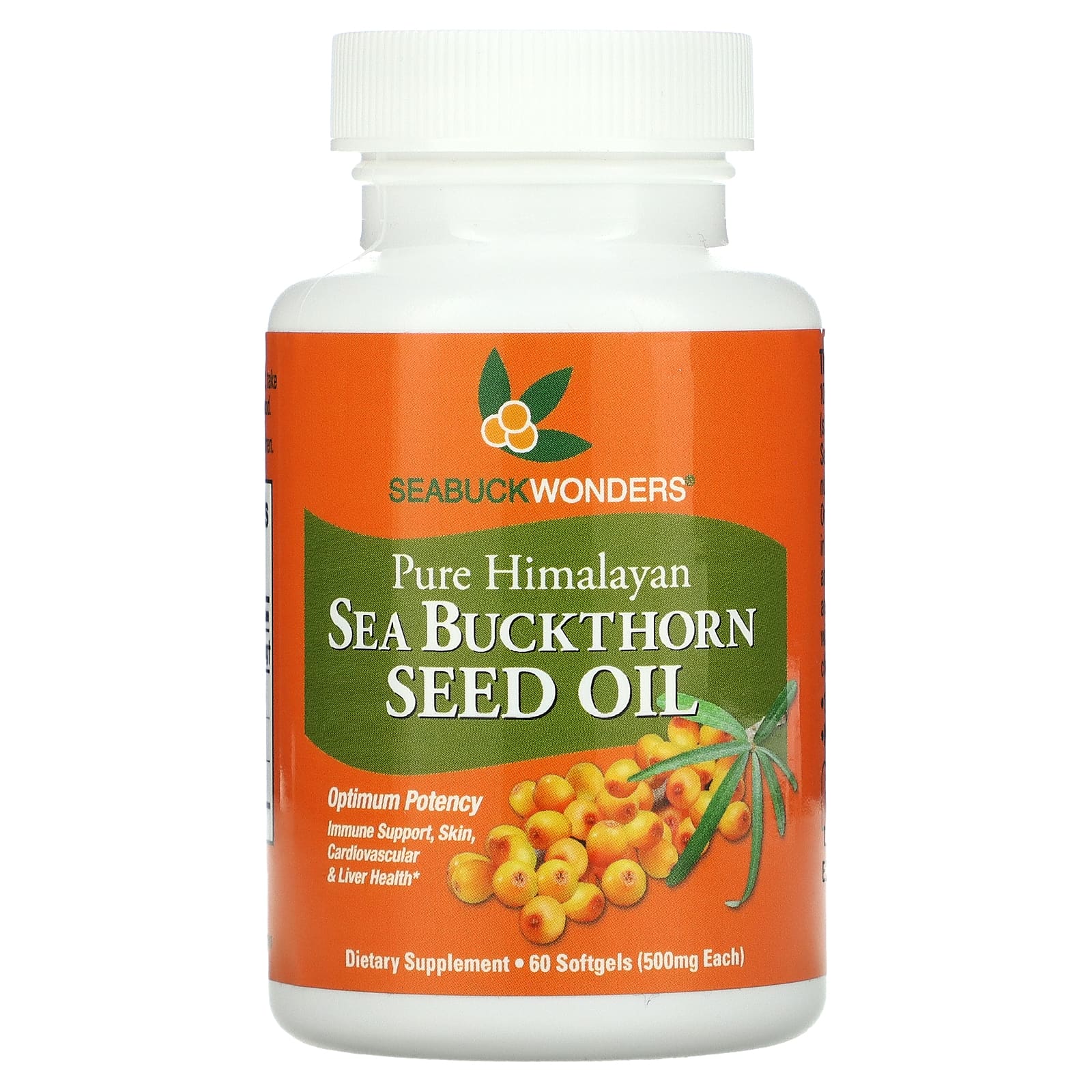 SeaBuckWonders <b>씨벅톤 씨드오일 500mg</b> 60정 오메가369 리놀렌산