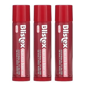블리스텍스 메디케이티드 립밤 립케어 선스크린 SPF15 베리 4.25g 3팩