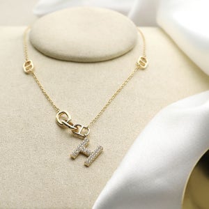 카카모리 925실버 순은 클립 이니셜H 은체인목걸이