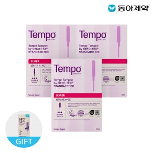 템포 오리지널 순면 탐폰 슈퍼 20p X 3팩 + 탐폰 라이트 10P 증정
