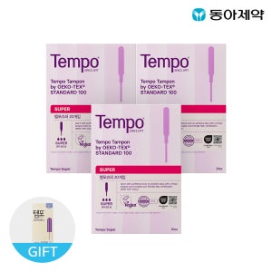 템포 오리지널 순면 탐폰 슈퍼 20p X 3팩 + 내추럴 레귤러 8p