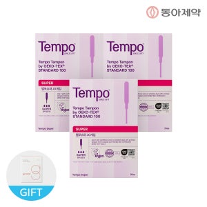 템포 오리지널 순면 탐폰 슈퍼 20p X 3팩 + 지노렉스 클린티슈 15매