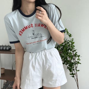 링거티셔츠 배색티셔츠 캐주얼티셔츠 기본티셔츠 여성반팔티