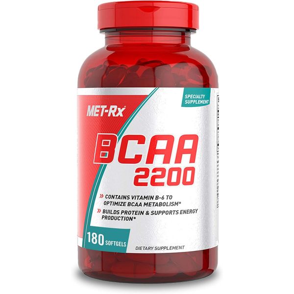 <b>MET</b> <b>Rx</b> BCAA 2200 L 류신 이소류신 발린 비타민 E B6 180소프트젤 2팩