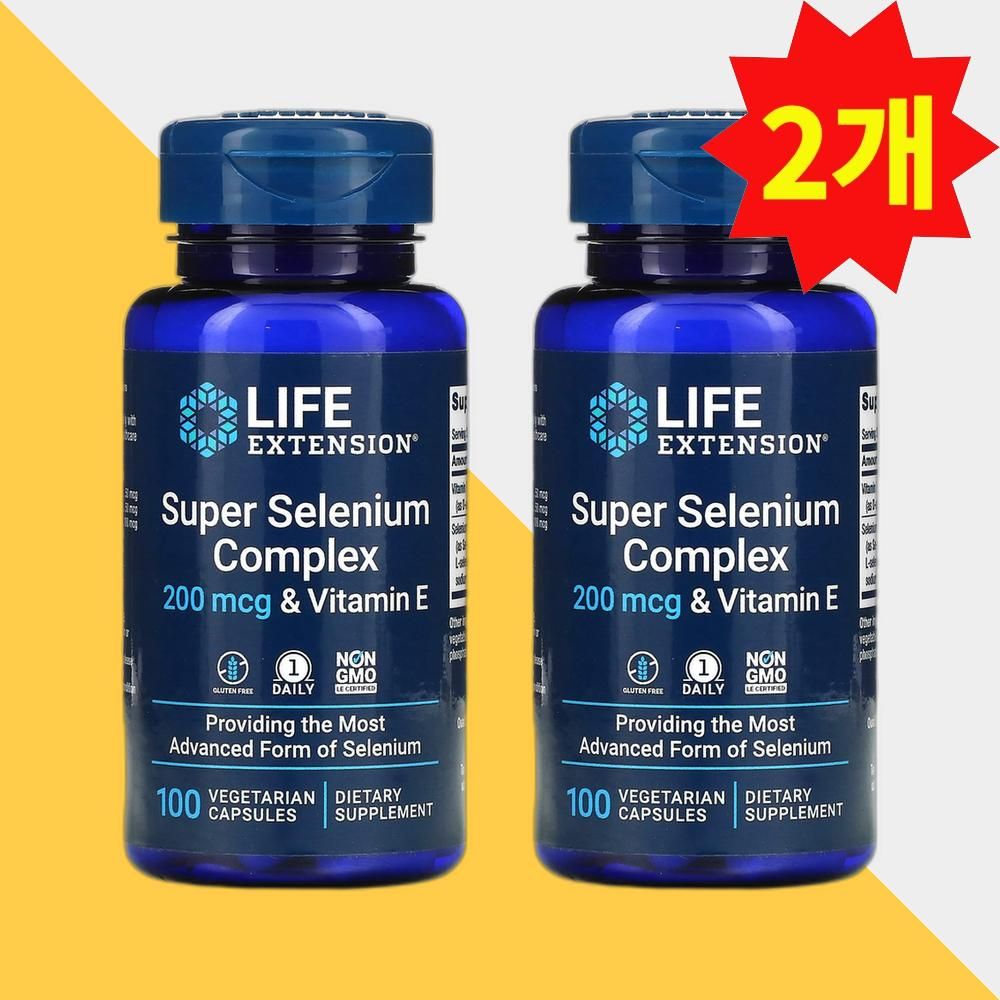 <b>라이프</b> 익스텐션 <b>셀레늄</b> 셀레니움 200mcg 100캡슐 비타민E <b>Selenium</b> 2개