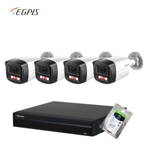 이지피스 500만화소 IP 실외카메라4개 4채널 POE 녹화기 CCTV 세트ENO-505R