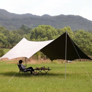 블랙코팅 헥사타프 캠핑 백패킹 실타프 방수 대형 자외선차단 그늘막