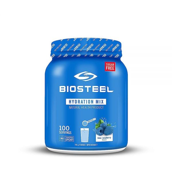 BioSteel 하이드레이션 믹스 - 무설탕 필수 전해질 스포츠 음료 파우더 블루 라즈베리 100회 분량