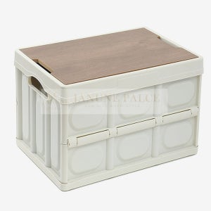 재넌 폴딩박스 56L 캠핑 테이블 접이식 수납 박스 아이보리 차박용품 상판박스