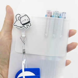 윙크냥이 아크릴 간호사 테이프걸이 릴홀더 사원증