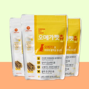 오메가펫츄 강아지 영양제 반려견 오메가3 치석제거 비타민 피부 36개입, 3개