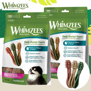 [N포인트2500원] 윔지스 밸류백 강아지 덴탈껌 칫솔, XXS, 2개