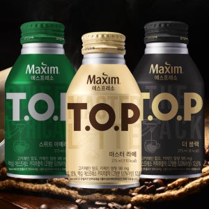 맥심 티오피 커피 마스터라떼 더블랙 스위트 아메리카노 275ml 12개 캔커피 TOP