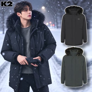 K2 역시즌 패딩 야상 파카 남성 리쿤퍼 헤비다운