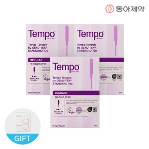 템포 오리지널 순면 탐폰 레귤러 20p X 3팩 + 지노렉스 클린티슈 15매