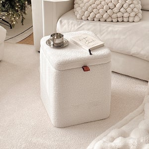 멜팅 인테리어 카페 보조 화장대 의자 사각 수납 스툴