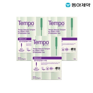템포 내추럴 유기농 순면 탐폰 레귤러 16p X 3팩