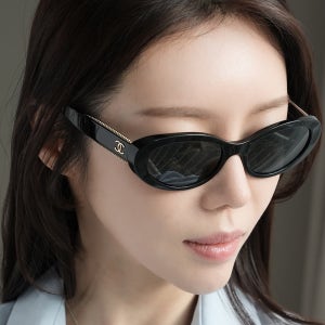 샤넬 CC로고 오벌 선글라스 블랙 CH5515 A71577 골드 체인 CC 편광렌즈 여성