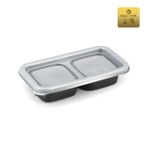 일회용 2칸소스용기 2칸반찬 M-0814-2A 블랙 500세트