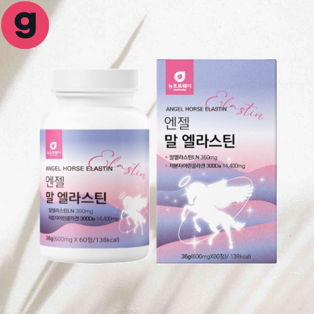 <b>가이아</b>링크 탄성단백질 엔젤 말 엘라스틴 아름다운피부 <b>콜라겐</b>촉진 600mgx60정
