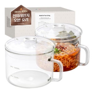 컵라면 유리 용기 전자레인지 내열 사발면 그릇 1+1