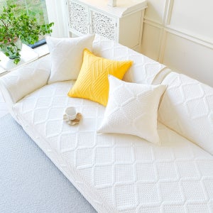 오라이프샵 스퀘어 90x180cm 3인용 화이트 쇼파패드 사계절 논슬립 쇼파매트