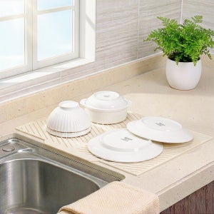 필굿리빙 세로 실리콘 드라잉매트 식기건조대 무타공 설거지 건조매트 Ver.2